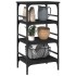 Carrito de cocina de madera de ingeniería negro 45x35x89,5
