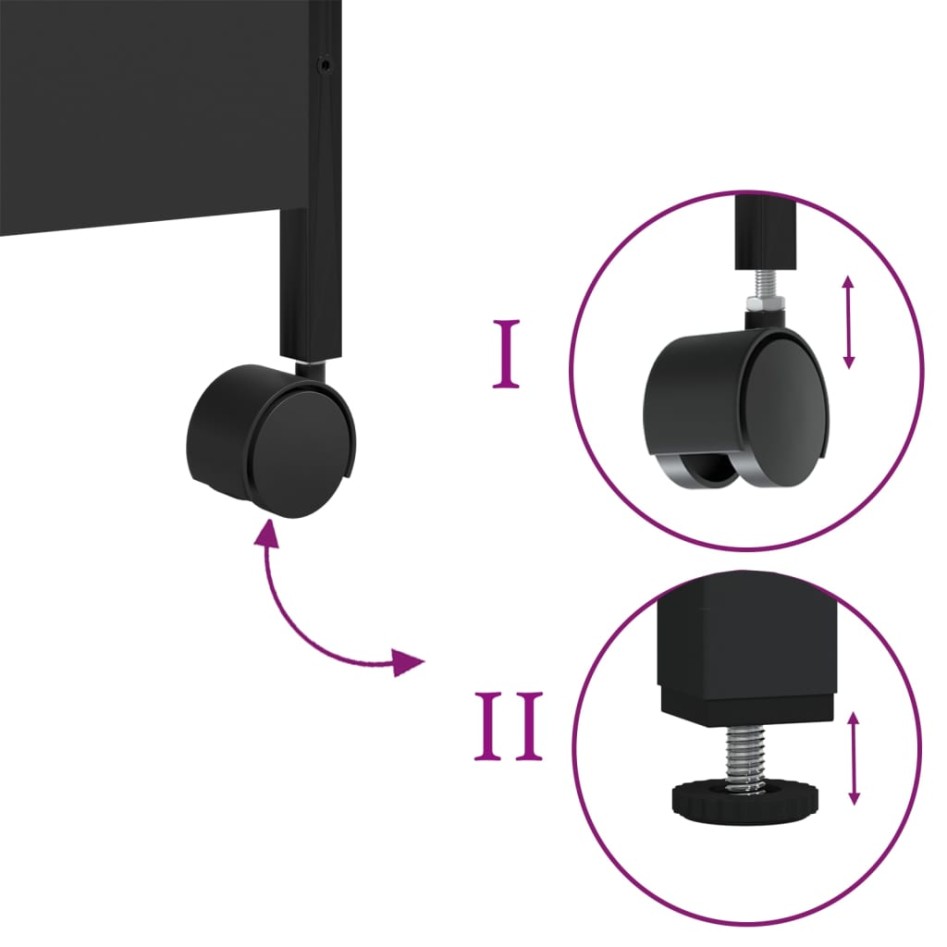 Carrito de cocina de madera de ingeniería negro 45x35x89,5