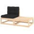 Muebles de jardín 2 piezas con cojines madera maciza de