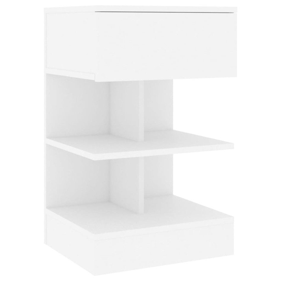 Mesitas de noche 2 uds madera contrachapada blanco 40x35x65