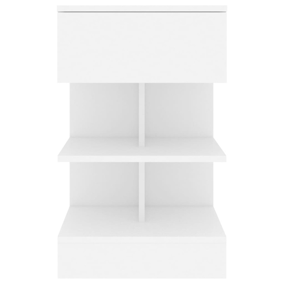 Mesitas de noche 2 uds madera contrachapada blanco 40x35x65