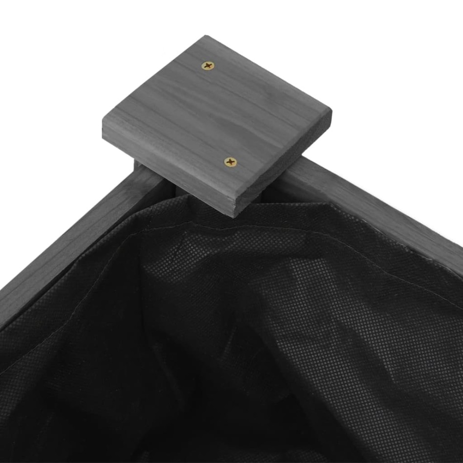 Jardinera arriate con forro madera abeto gris 240x60x25