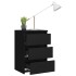 Mesita de noche madera contrachapada negro 40x35x62,5