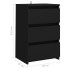 Mesita de noche madera contrachapada negro 40x35x62,5