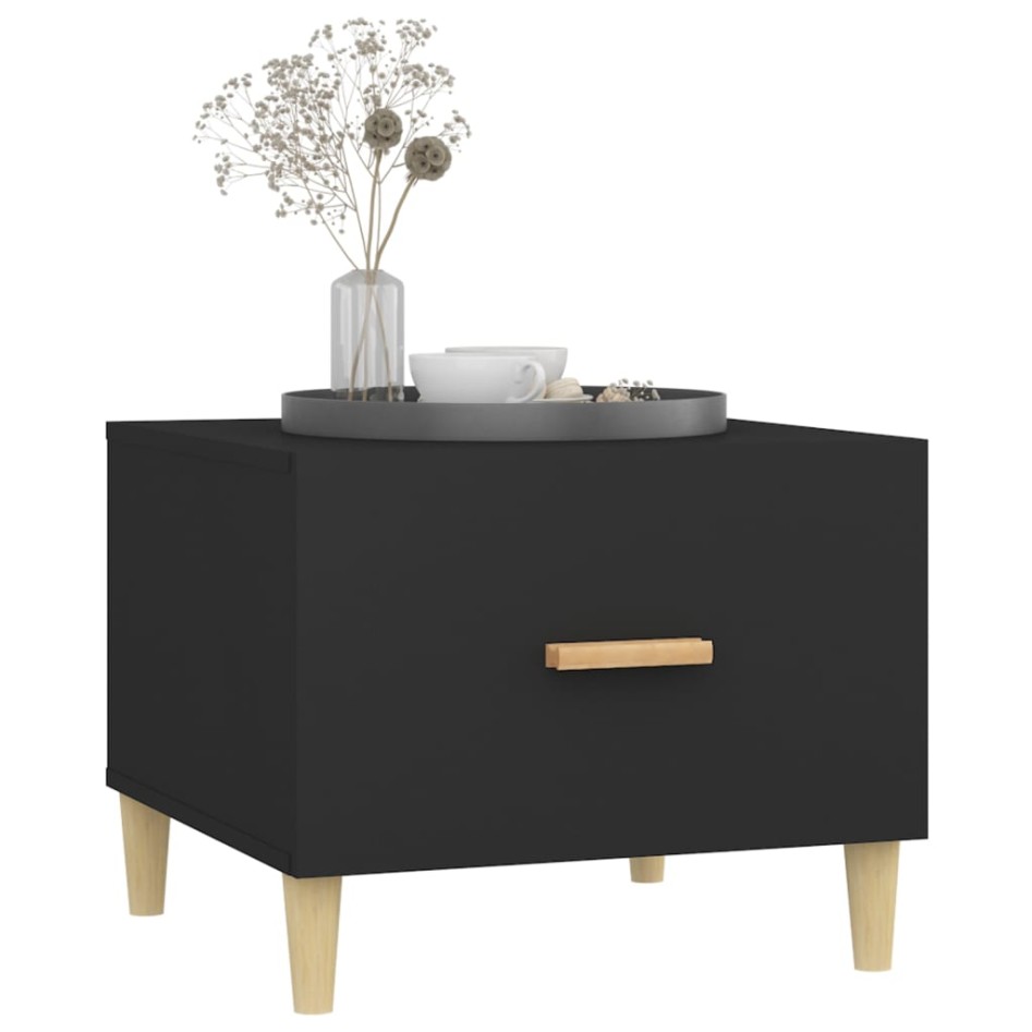 Mesas de centro 2 uds madera de ingeniería negro 50x50x40