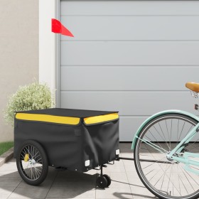 Remolque para bicicleta hierro negro y amarillo 30