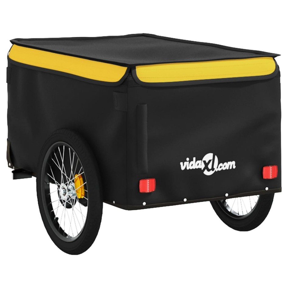 Remolque para bicicleta hierro negro y amarillo 30