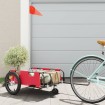 Remolque para bicicletas hierro y tela Oxford rojo