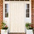 Cortina antimoscas chenilla beige y blanco 100x200
