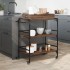 Carrito de cocina madera ingeniería marrón roble
