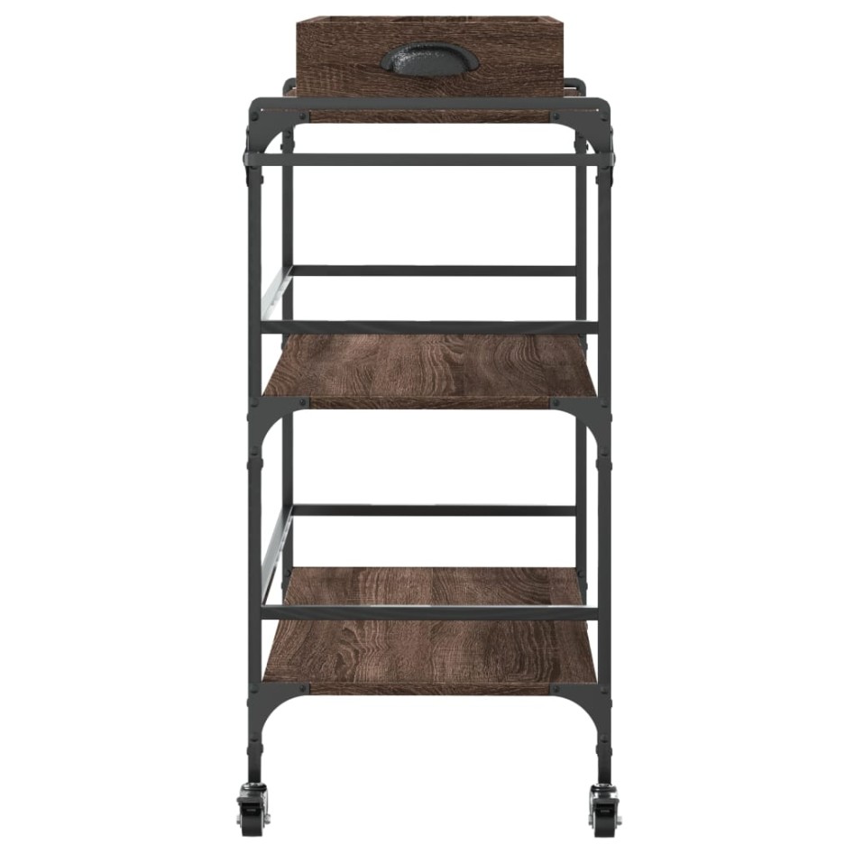 Carrito de cocina madera ingeniería marrón roble