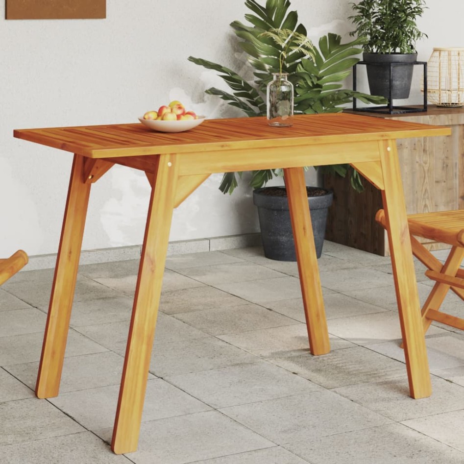 Mesa de comedor de jardín madera maciza de acacia 110x56x75