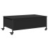 Mesa de centro con ruedas madera ingeniería negro 91x55x34