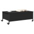 Mesa de centro con ruedas madera ingeniería negro 91x55x34