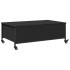 Mesa de centro con ruedas madera ingeniería negro 91x55x34