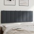Cabecero de cama acolchado terciopelo gris oscuro 140