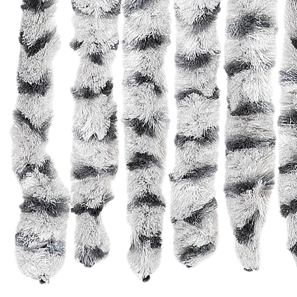 Cortina antimoscas chenilla gris claro y gris oscuro 100x200