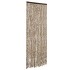 Cortina antimoscas chenilla beige y marrón 90x200