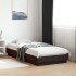 Estructura de cama madera de ingeniería negra 90x190