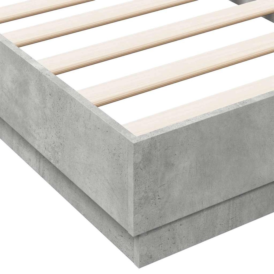 Estructura de cama madera de ingeniería gris hormigón 90x190