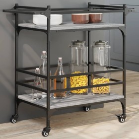 Carrito de cocina madera ingeniería gris Sonoma 82x40x78,5