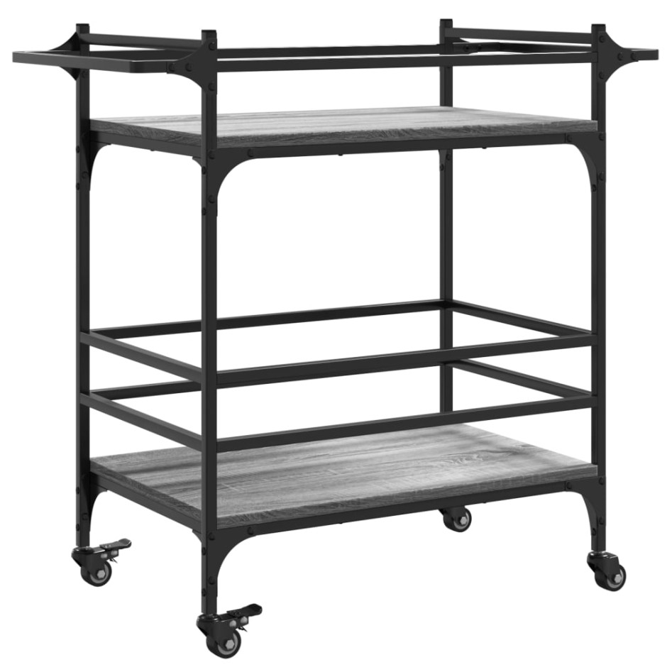 Carrito de cocina madera ingeniería gris Sonoma 82x40x78,5
