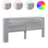 Cabecero de cama con luz LED gris Sonoma 220x16,5x103,5