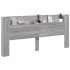 Cabecero de cama con luz LED gris Sonoma 220x16,5x103,5