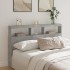 Cabecero de cama con luz LED gris hormigón 160x17x102