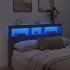 Cabecero de cama con luz LED gris hormigón 160x17x102