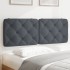Cabecero de cama acolchado terciopelo gris oscuro 140
