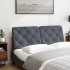 Cabecero de cama acolchado terciopelo gris oscuro 140