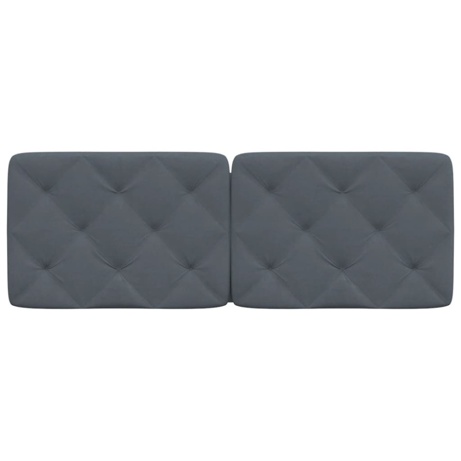 Cabecero de cama acolchado terciopelo gris oscuro 140