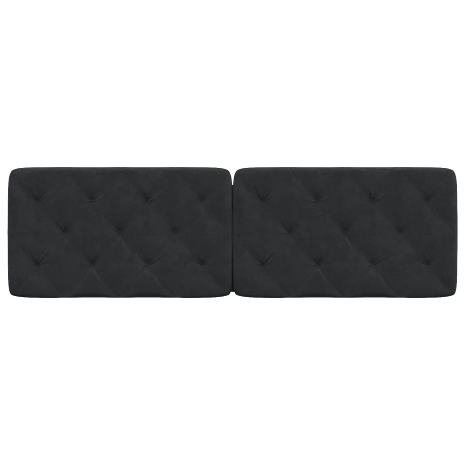 Cabecero de cama acolchado terciopelo negro 160