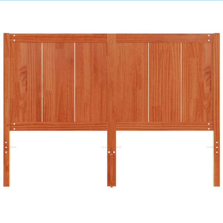 Cabecero de cama madera maciza de pino marrón cera 150