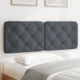 Cabecero de cama acolchado terciopelo gris oscuro 120