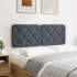 Cabecero de cama acolchado terciopelo gris oscuro 120