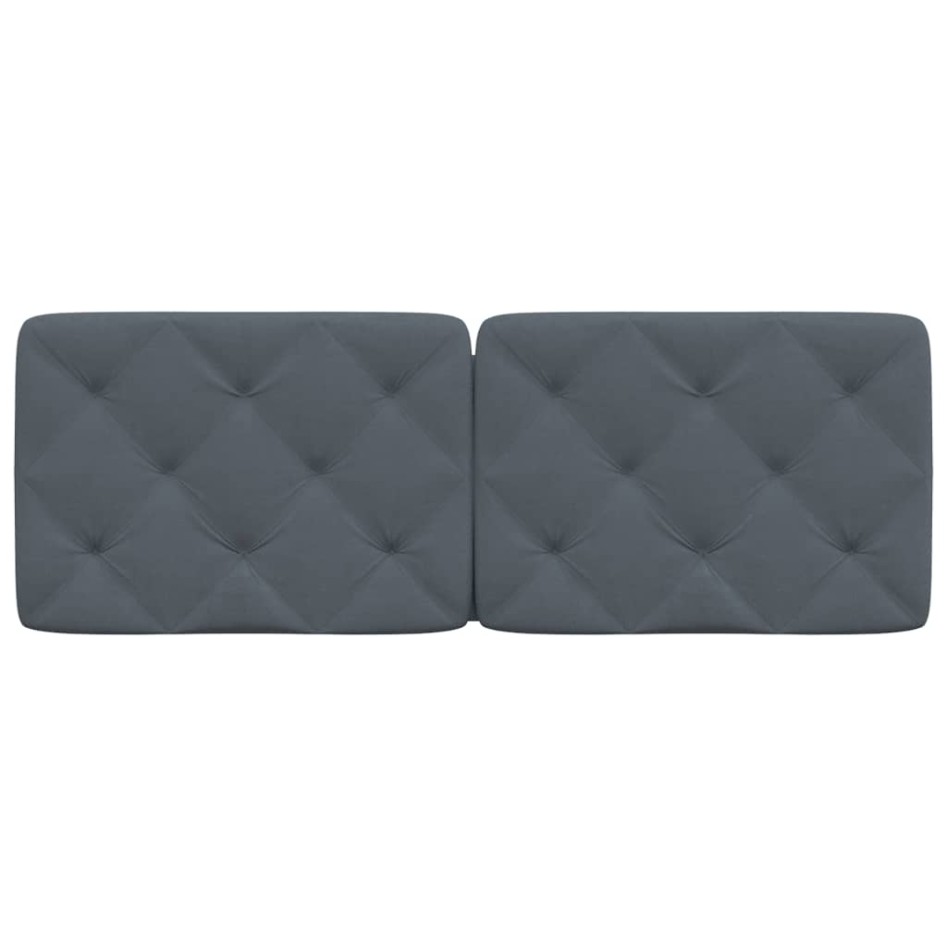 Cabecero de cama acolchado terciopelo gris oscuro 120