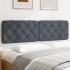 Cabecero de cama acolchado terciopelo gris oscuro 180