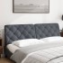 Cabecero de cama acolchado terciopelo gris oscuro 180