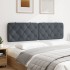 Cabecero de cama acolchado terciopelo gris oscuro 180