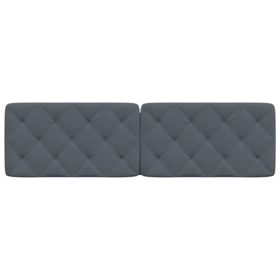 Cabecero de cama acolchado terciopelo gris oscuro 180