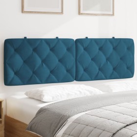 Cabecero de cama acolchado terciopelo azul 160