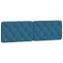 Cabecero de cama acolchado terciopelo azul 160