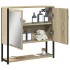 Armario con espejo de baño madera roble Sonoma 60x16x60