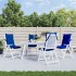 Cojines de silla con respaldo alto 4 uds tela Oxford azul