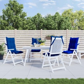 Cojines de silla con respaldo alto 4 uds tela Oxford azul