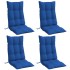 Cojines de silla con respaldo alto 4 uds tela Oxford azul