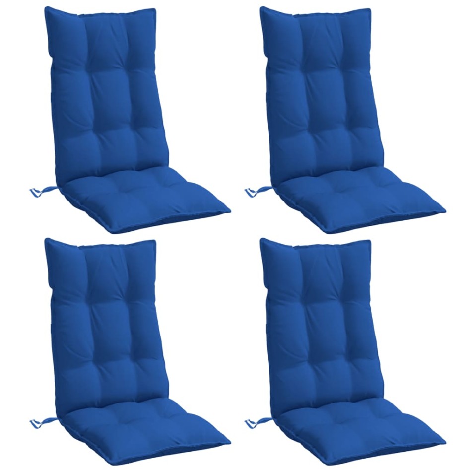 Cojines de silla con respaldo alto 4 uds tela Oxford azul