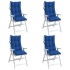Cojines de silla con respaldo alto 4 uds tela Oxford azul